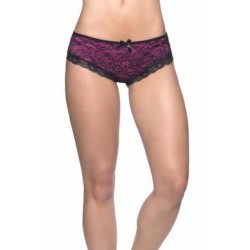 Cage Back Lace Panty - Black/pink - Small/medium  