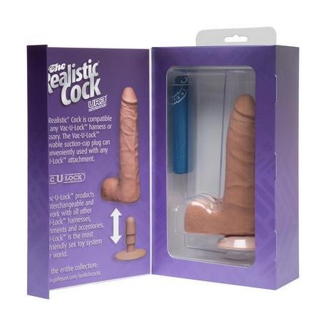 The Realistic Cock - Ur3 Slim  - Brown - 7-inch 