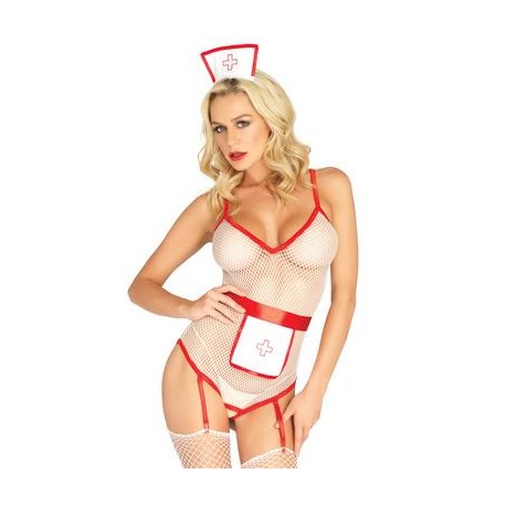 3 Pc. T.l.c. Nurse - One Size - White/ Red  