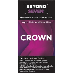 Crown Natural Rubber Latex Condoms - 12 Pack 