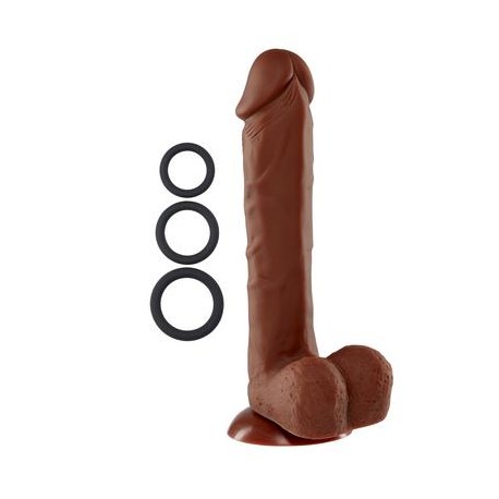 9" Silicone Pro Odorless Dong - Brown  