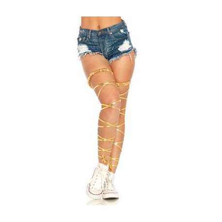 Lame Garter Leg Wraps - Gold - One Size  