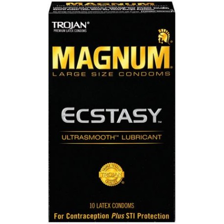 Trojan Magnum Ecstasy Ultrasmooth Lubricant Condoms - 10 Pack 