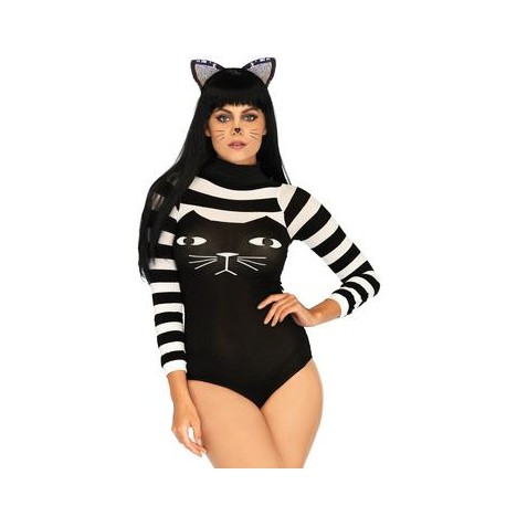 Striped Cat Bodysuit - One Size  