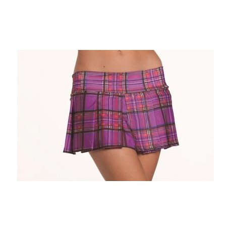 Purple Pleated School Girl Skirt - Small/ Medium  