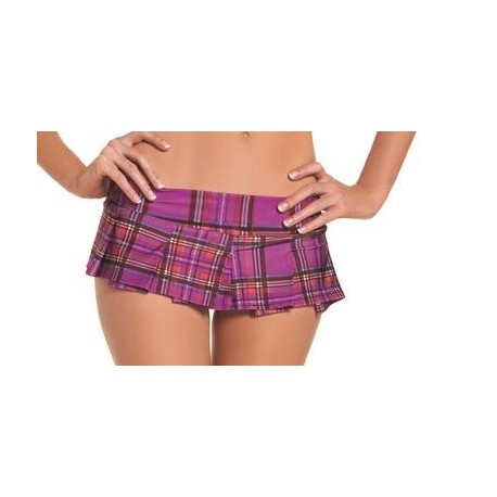 Purple Plaid Pleated Mini Skirt - Small/ Medium  