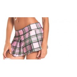 Pink Pleated School Girl Skirt - Small/ Medium  