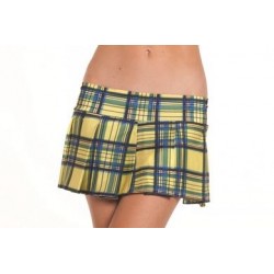 Yellow Pleated School Girl Skirt - Small/ Medium   