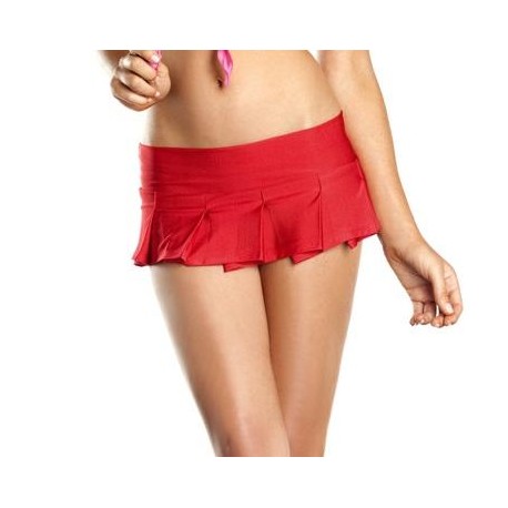 Red Pleated Mini Skirt - Small/ Medium  