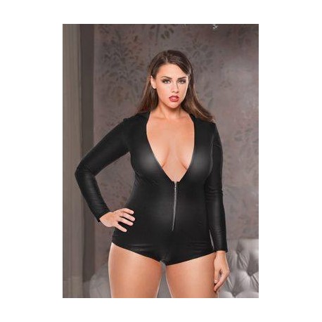 Hooded Jumper - Black - One Size Plus Size  