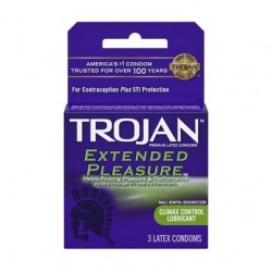 Trojan Extended Pleasure Lubricated Condoms - 3 Pack 