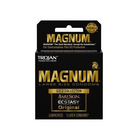 Trojan Magnum Large Size Gold Collection Condoms - 3 Pack 