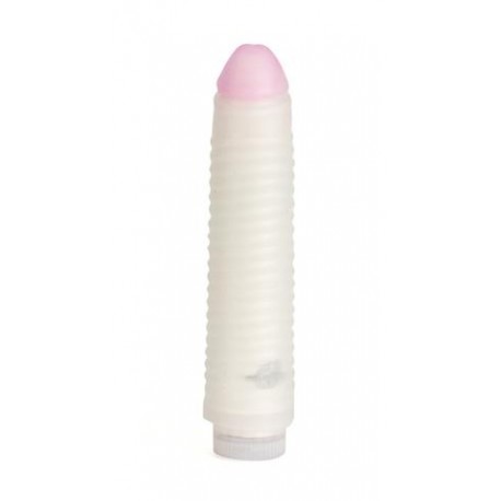 Blush UR3 Ribbed Sleeve On 7.5-inch Vibrator - Clear 