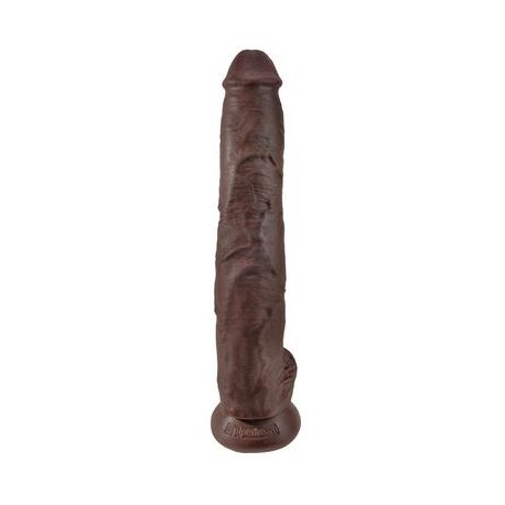 King Cock 14" Cock with Balls - Brown    