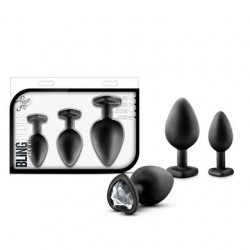 Luxe - Bling Plugs Training Kit - Black W/  White Gems 