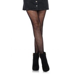 Rectangle Net Striped Tights  - Black - One Size 