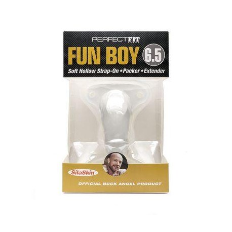 Fun Boy 6.5 Soft Hollow Strap-on - Packer - Extender - Clear 