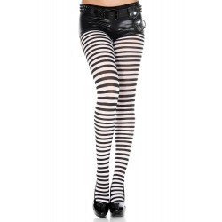 Striped Tights - One Size - Black / White