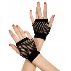 Thick Diamond Net Gloves - Black