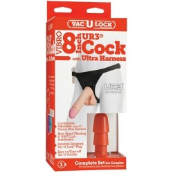 Vac-U-Lock Vibro 8-Inch Ur3 Cock With Ultra Harness