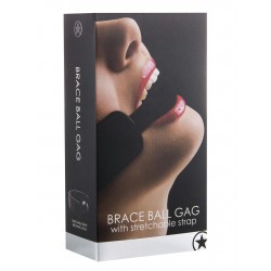 Brace Ball Gag W / Strechable Strap - Black