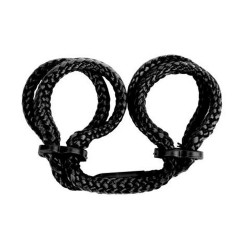 Japanese Silk Love Rope Wrist Cuffs - Black