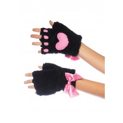 Adult Cat Paw Gloves Costume Accessory - Black