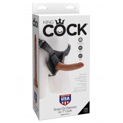 King Cock Strap-on Harness With 7&quot; Cock - Tan