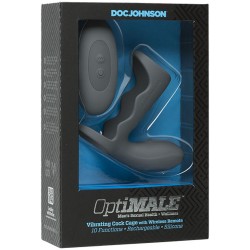 Optimale - Vibrating Cock Cage With Wireless  Remote - Rechargeable - Silicone - Slate