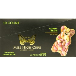 Mile High Cure Hemp Gummy Bears 500 Mg 10 Count Display