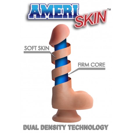 9 Inch Ultra Real Dual Layer Suction Cup Dildo - Medium Tone Skin