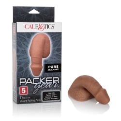 Packer Gear 5&quot; Silicone Packing Penis - Brown