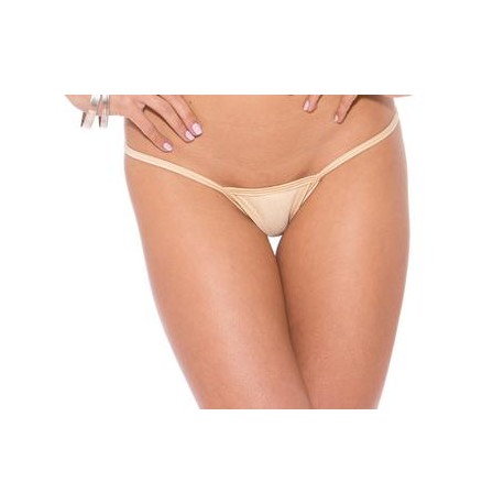 Low Back Tee Thong - Nude -  One Size 