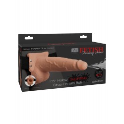 Fetish Fantasy Series 7.5&quot; Hollow Squirting Strap-on With Balls - Flesh