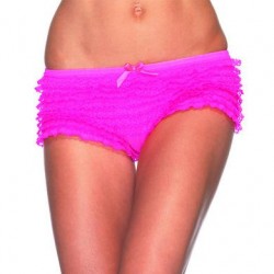 Lace Ruffle Shorts - Pink  - One Size 