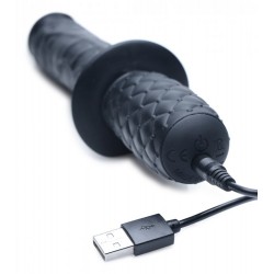 The Real 10x Silicone Vibrating Thruster - Black
