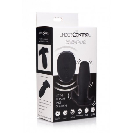 Silicone Anal Plug With Remote Control - Black