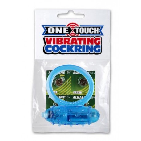 Mini One-Touch Cock Ring - Blue