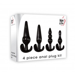 4 Piece Anal Plug Kit - Black