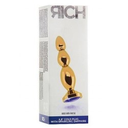 Rich R3 Gold Plug - 4.8 Inch -  Dark Purple Sapphire 