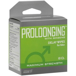 Proloonging With Ginseng - Delay Wipes for Men -  10 Pack