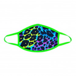 Toxic Kitty Blue Uv Face Mask With Neon Green Trim