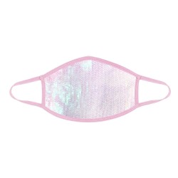 Ballet Sorbet White Sequin Dust Mask With Pastel Pink Trim
