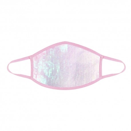 Ballet Sorbet White Sequin Dust Mask With Pastel Pink Trim