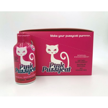 Pink Pussycat 12 Liquid Bottle Sexual Enhancement Display 2 Fl. Oz.