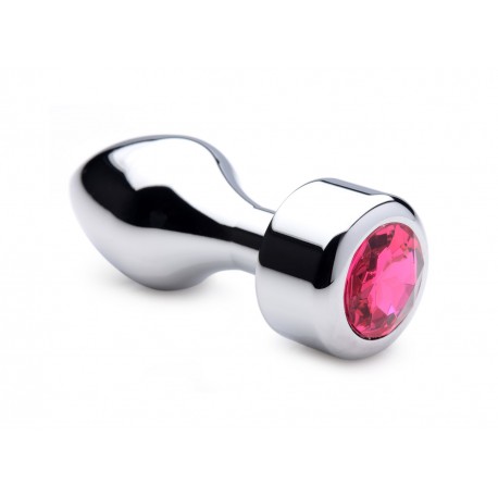 Hot Pink Gem Weighted Anal Plug - Large