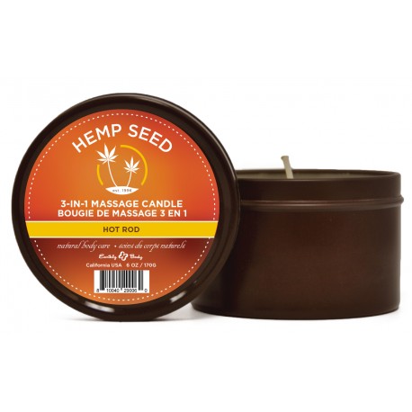 3-in-1 Massage Candle Hot Rod With Hemp 6oz