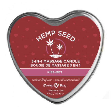 Heart Candle - 3-in-1 -  Kiss-Met - 4.7 Oz.