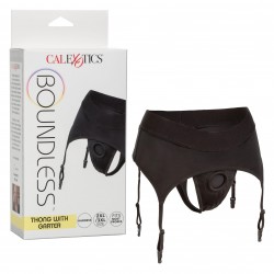 Boundless Thong With Garter - 2l/3xl - Black