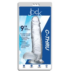 Jock C-Thru 9 Inch Dong With Balls - Clear